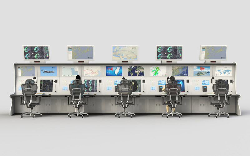 中創(chuàng)美集中系列FOCUS-G工業(yè)調(diào)度控制室控制臺效果示意圖