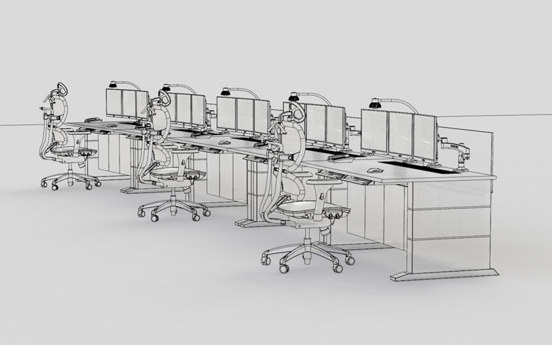 調(diào)度控制臺桌子結(jié)構(gòu)圖