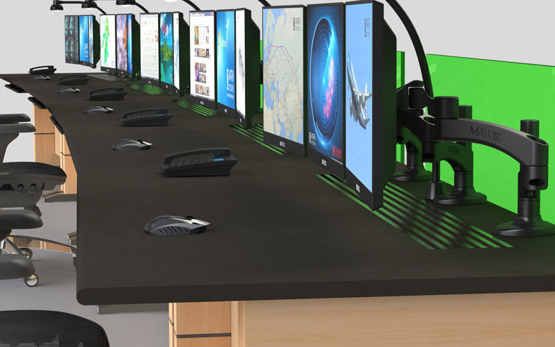 調(diào)度控制臺桌子工作臺面效果圖