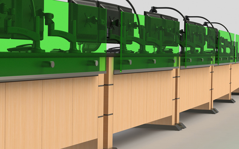 調(diào)度控制臺桌子前后門板效果圖