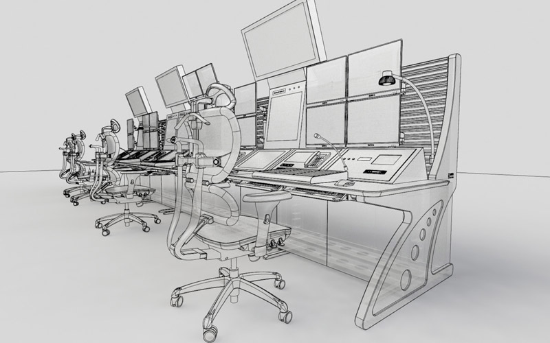 中創(chuàng)美品牌指揮中心操作臺效果展示圖